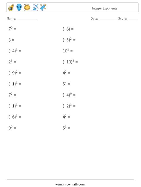Practice C Integer Exponents Lesson