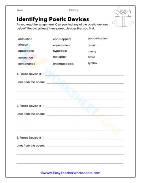 Practice For Identifying Poetic Devices