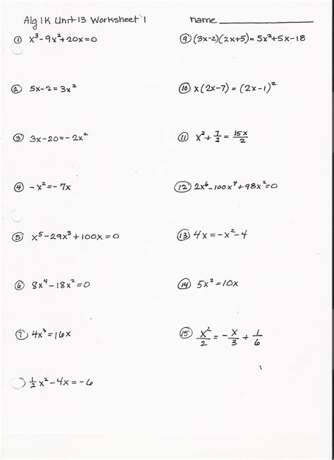 practice hall algebra 1 factoring answers