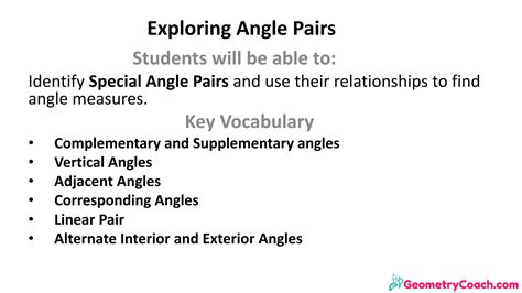 Practice Hall Exploring Angle Pairs Answers