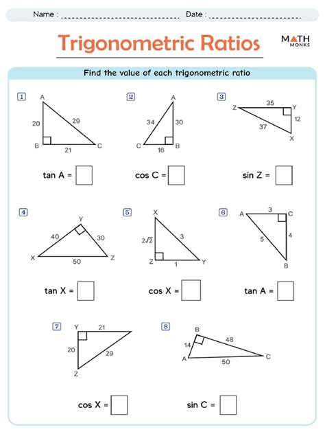 Practice On Trig Ratios Worksheet Answers