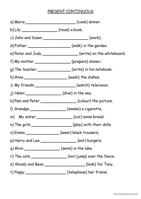 Practice Present Continuous