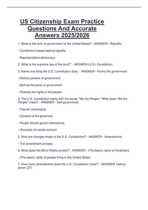 Practice Questions Citizenship