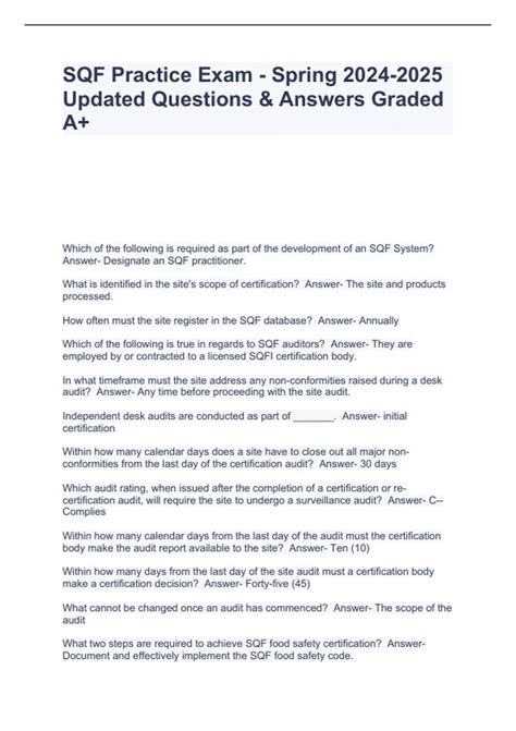 Practice Sqf Exam
