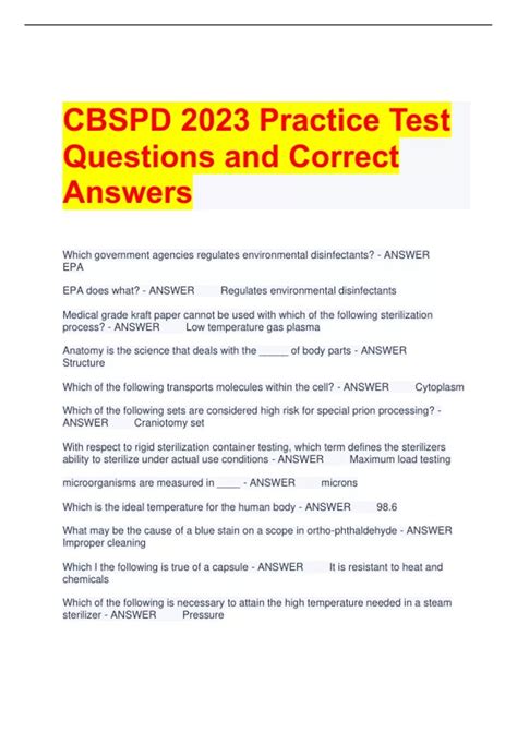 practice test for cbspd exam