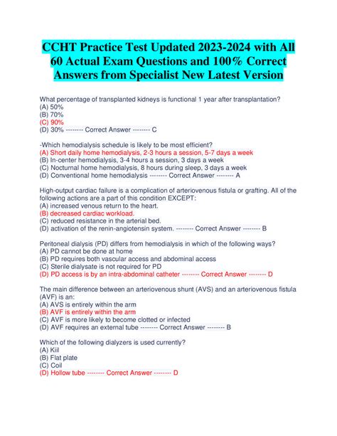 Practice Test For Ccht Exam