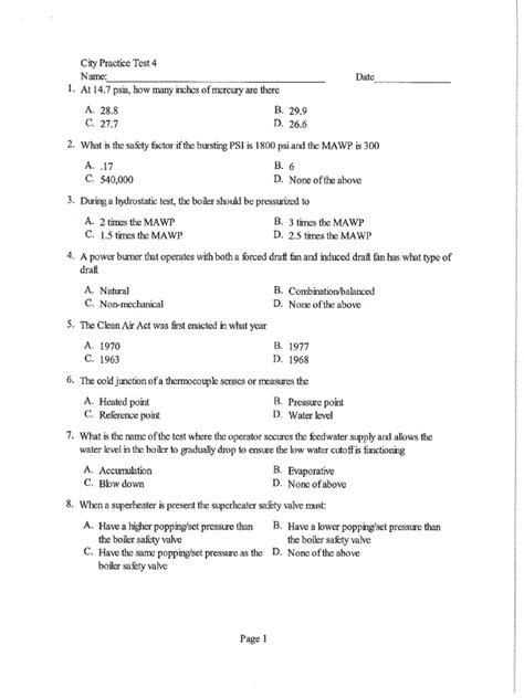 practice test for city public works job