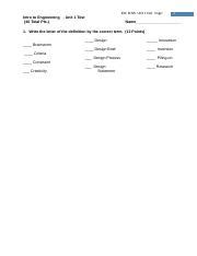 Practice Test Ied Pltw