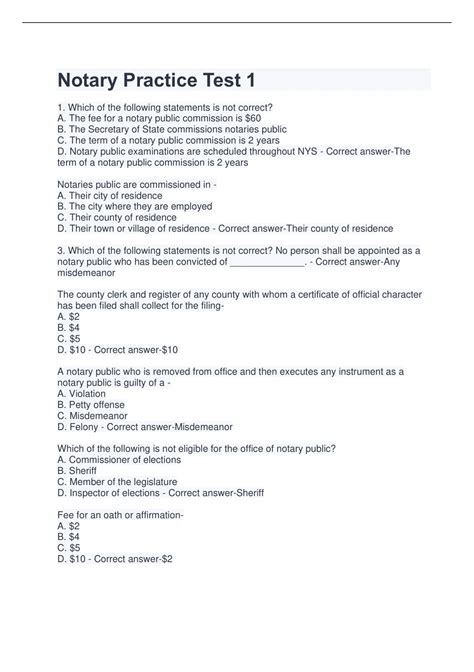 Practice Test Notary