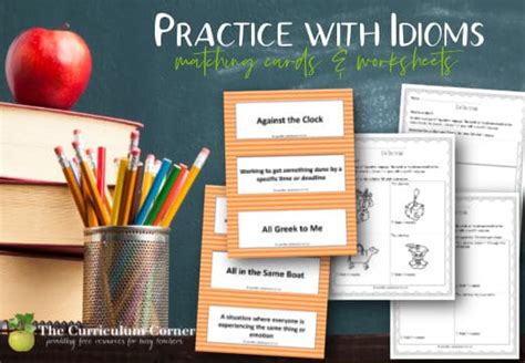 Practice With Idioms The Curriculum Corner 4 5 Idioms Worksheets 4th Grade - Idioms Worksheets 4th Grade