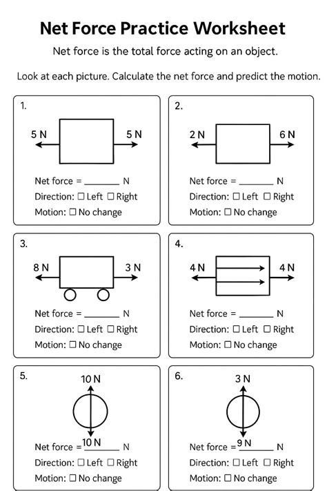 Practice Worksheet Net Force And Acceleration Answer Key