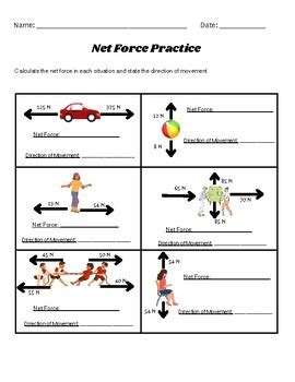 Practice Worksheet Net Forces And Acceleration