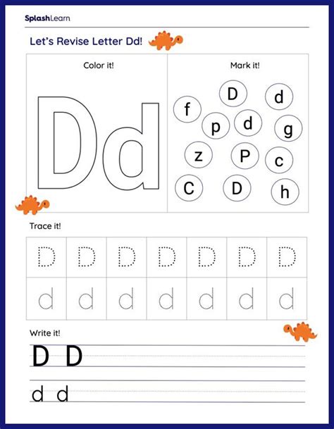 Practice Writing Letter D Worksheet Splashlearn Practice Writing Letter D - Practice Writing Letter D