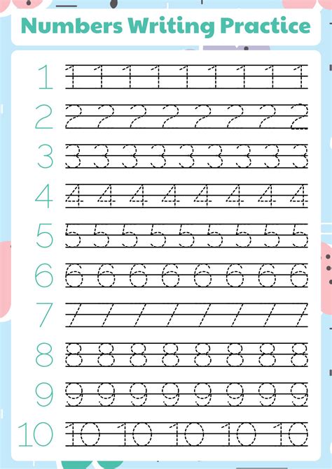 Practice Writing The Number Ten Number Worksheets All Writing Numbers To 10 Worksheet - Writing Numbers To 10 Worksheet