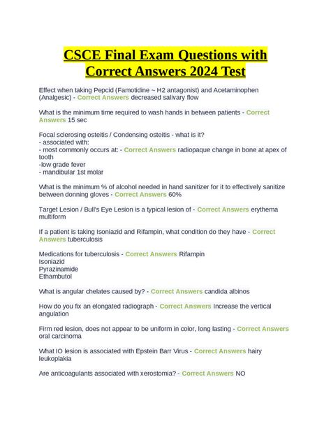 Read Online Practice Nerb Csce Test Questions 
