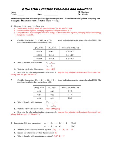 Download Practice Problems Solutions Kinetics And Equilibrium 