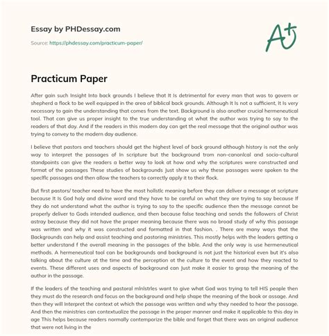 Download Practicum Paper 