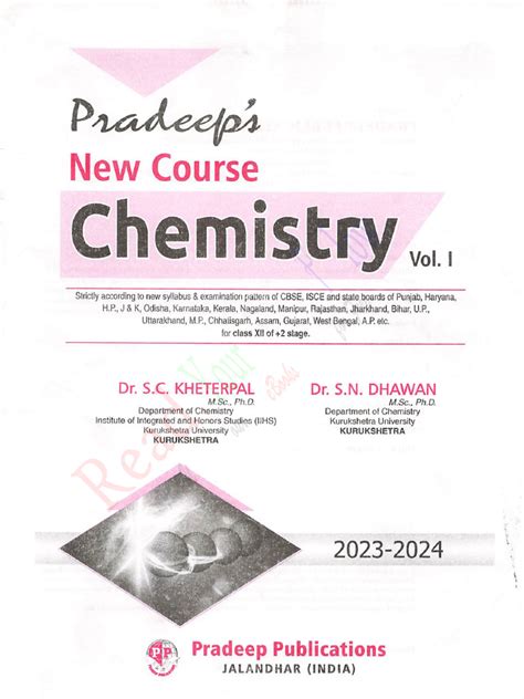 Pradeep Chemistry Class 12 Volume 1