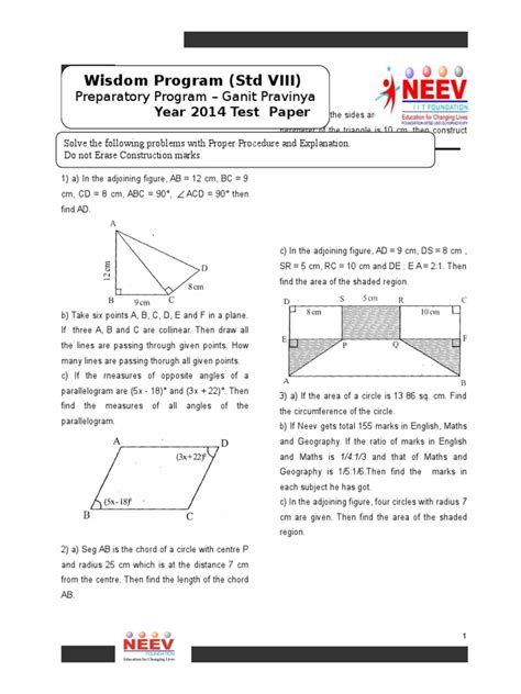 Read Pravinya Question Papers Std 8 Th Bing 