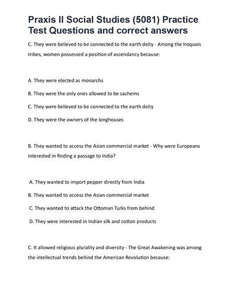 praxis ii social studies practice test 0086