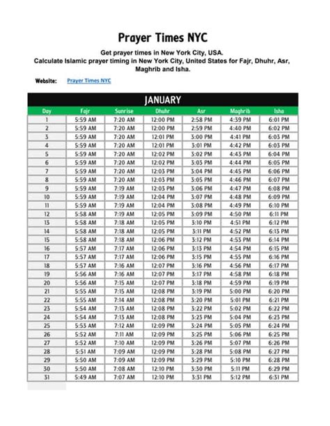 Prayer Times Nyc