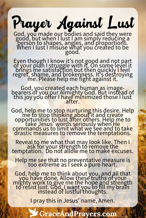 Prayer To Overcome Lust