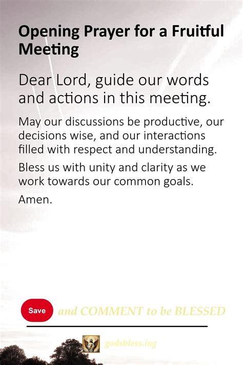 Prayers Before Meetings