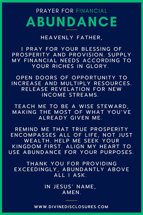prayers for wealth and prosperity