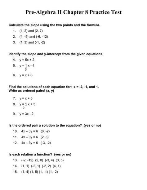 Pre Algebra Chapter 8 Practice Workbook Answers