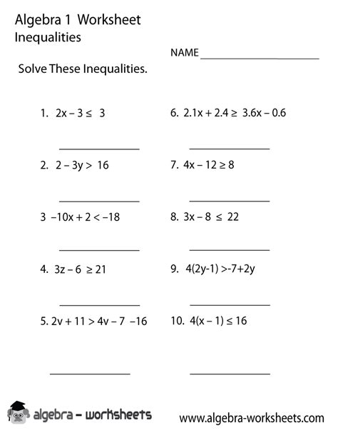 Pre Algebra Worksheets Inequalities Worksheets Math Aids Com Inequality Math Worksheets - Inequality Math Worksheets
