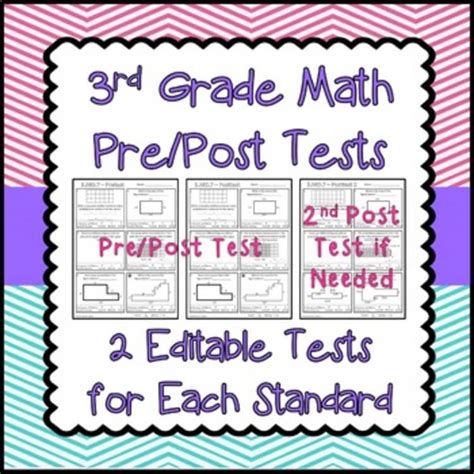 pre and post assessments 3rd grade