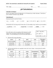 pre ap ph calculation worksheet answer key