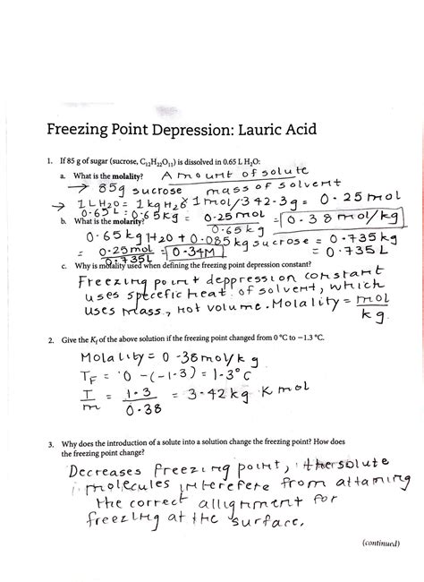Download Pre Ap Freezing Point Depression Lab Answers 