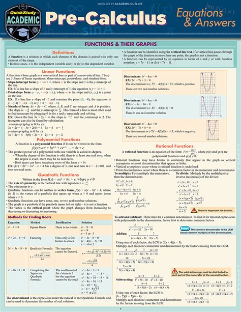 Read Online Pre Calculus Final Study Guide 