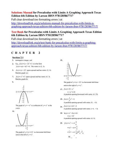 Full Download Pre Calculus With Limits Texas Edition Solutions 