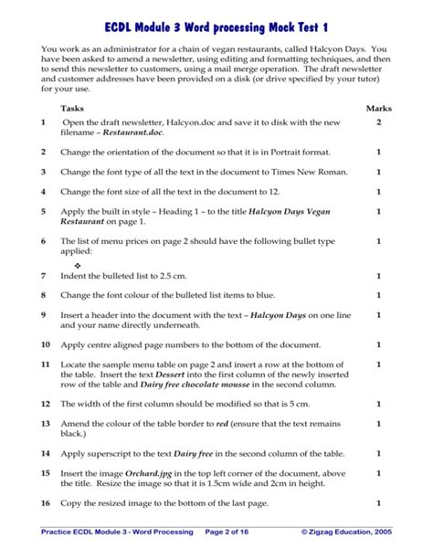 Download Pre Test Papers For Ecdl Module 3 
