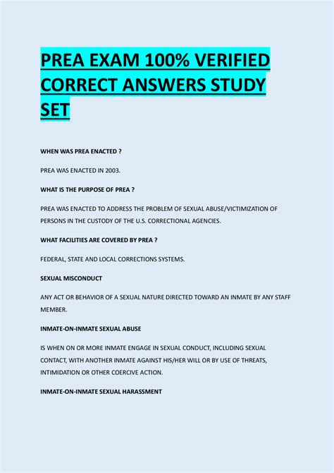 Prea Course Answers