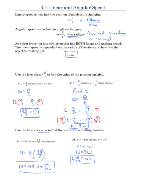 Full Download Precalculus Name Per Worksheet 3 3 Angular Linear Velocity 