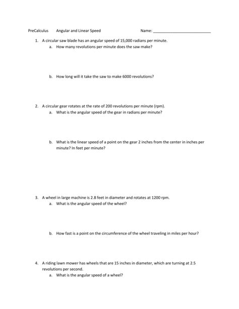 Full Download Precalculus Name Per Worksheet 3 3 Angular Linear Velocity 