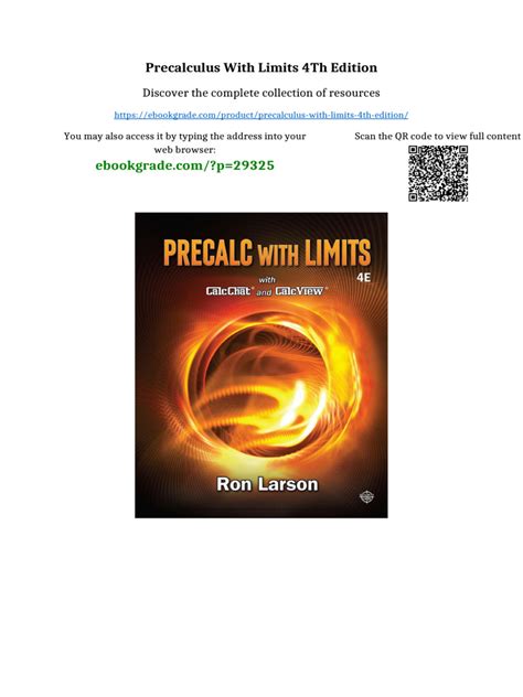 Read Precalculus With Limits 4Th Edition 