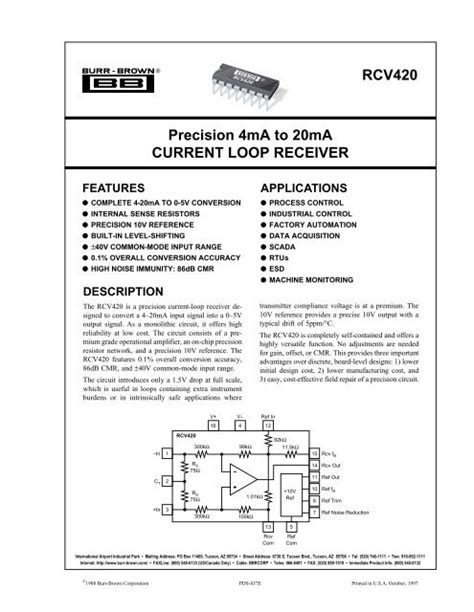 Precision 4ma To 20ma Current Loop Receiver Ti