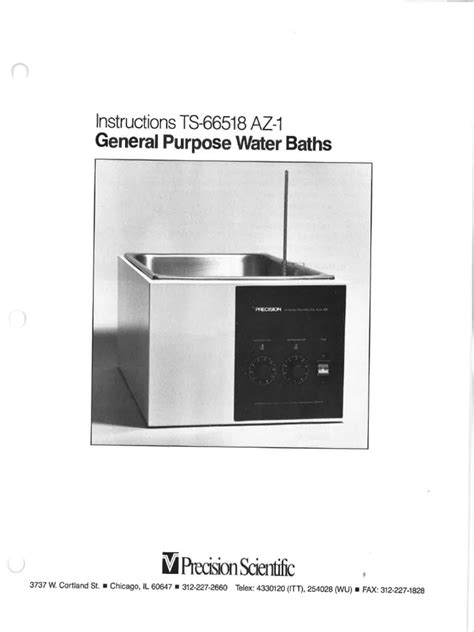 Precision Scientific Manual