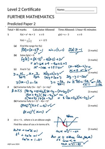 Predicted Paper 2 Maths 2024