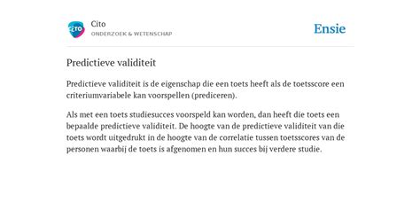 predictieve validiteit betekenis