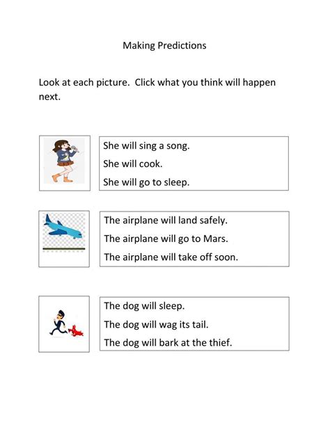 Prediction Worksheets For Grade 1 K5 Learning Predict Outcomes Worksheet - Predict Outcomes Worksheet