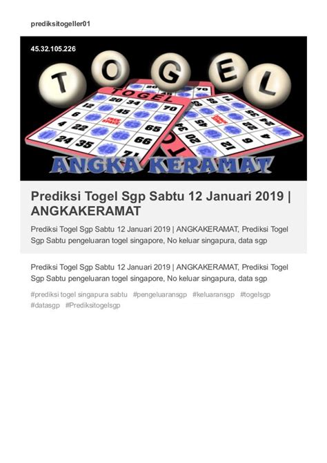 prediksi sgp sabtu 12 januari 2019