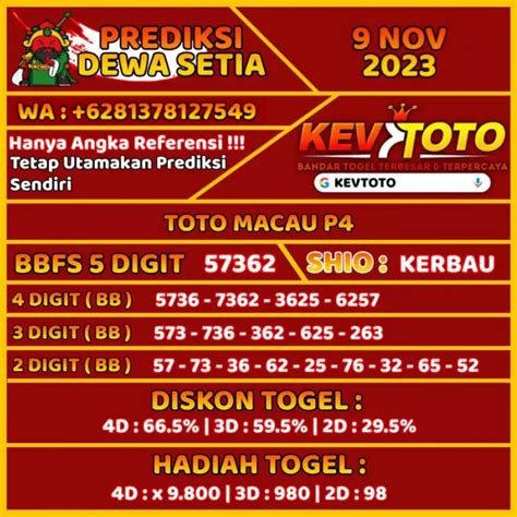 PREDIKSI 4D TOTO MACAU HARI INI - PREDIKSI TOTO MACAU 11 OKTOBER 2024