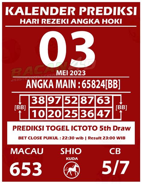 PREDIKSI TOTO - PREDIKSI TOTO MACAU 5D HARI INI 2 OKTOBER 2024