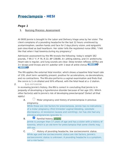 Preeclampsia Hesi Case Study