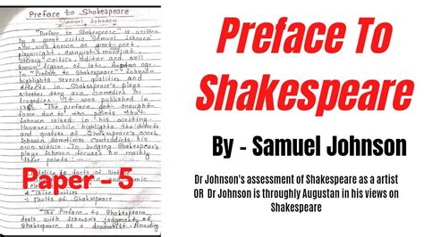 preface to shakespeare summary pdf